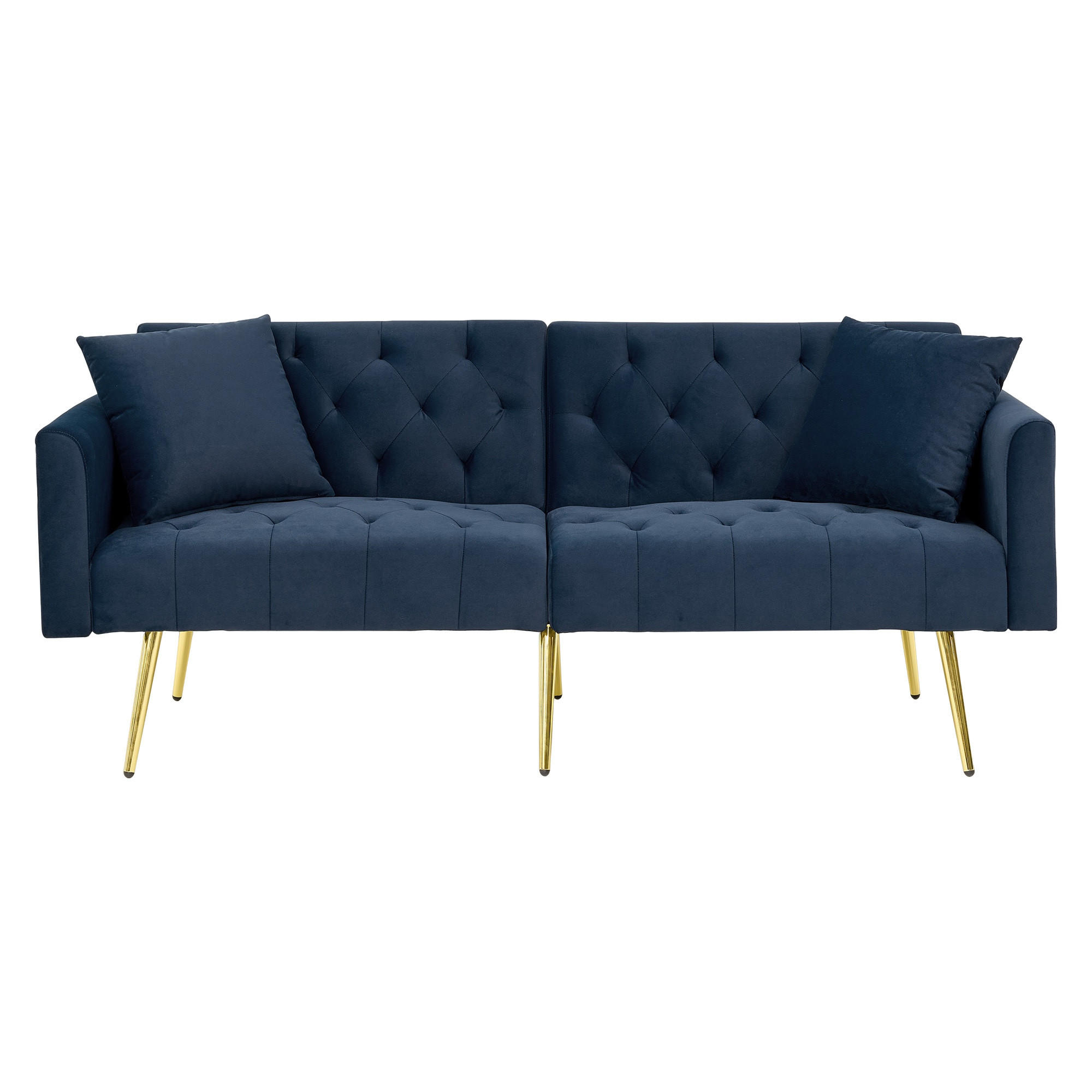 SCHLAFSOFA 177/78/74 cm in Blue Samt mit Aufbewahrungstasche - Blau, Textil (78/74/177cm) - Oxeza