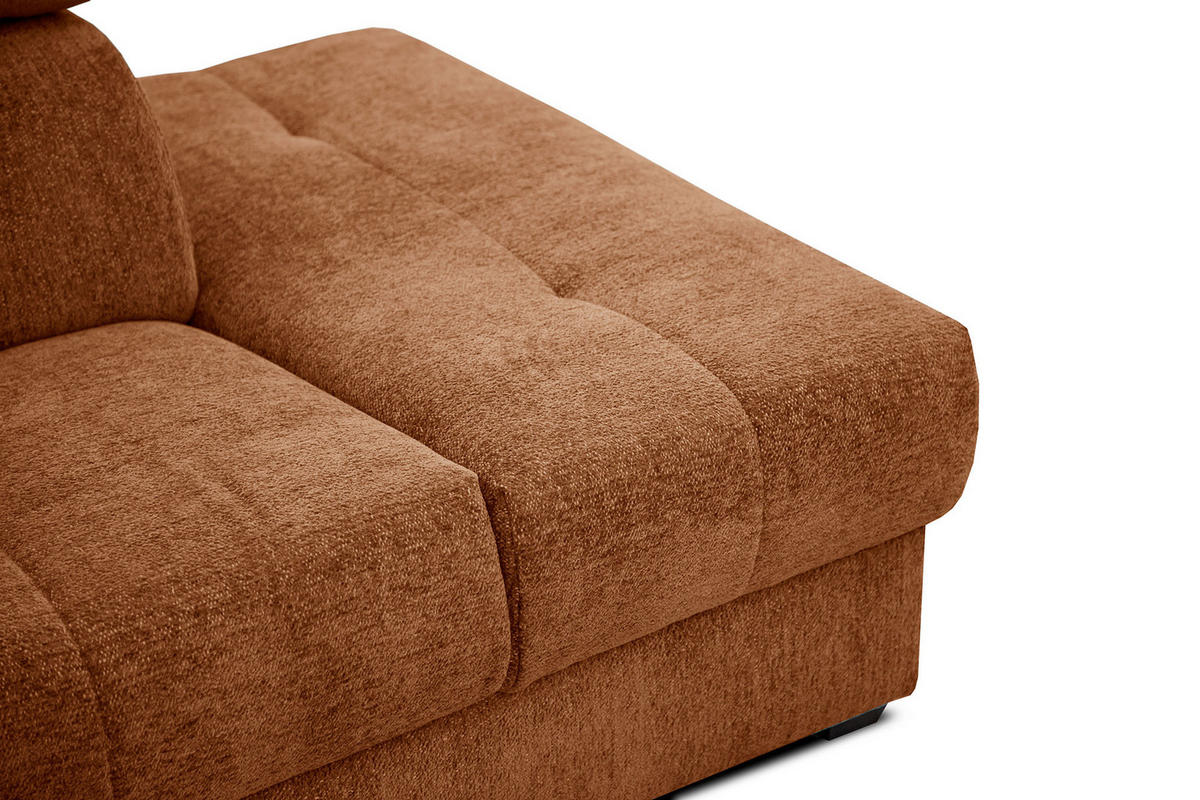 ECKSOFA CALVERA 5-Sitzer, dunkelorange - Dunkelorange, Holzwerkstoff/Textil (298/239cm) - Courtois Laville