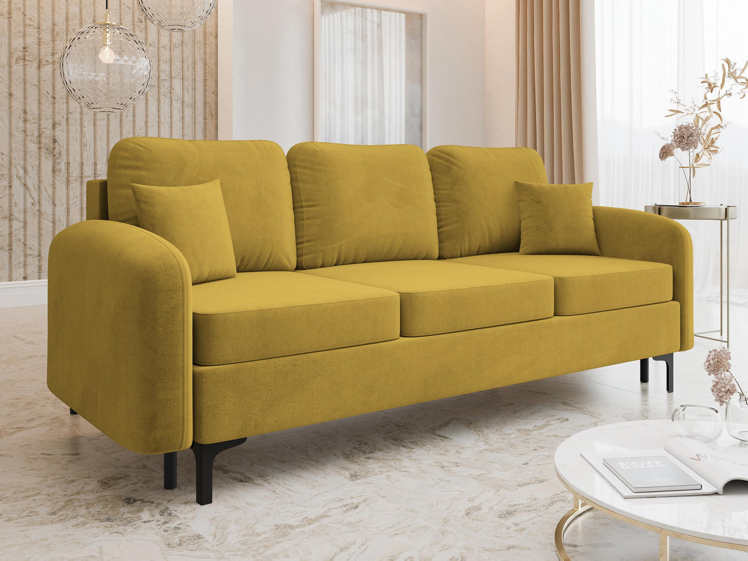 SCHLAFSOFA Venice - Schwarz/Braun, Holz/Textil (225/96/94cm) - MIRJAN24