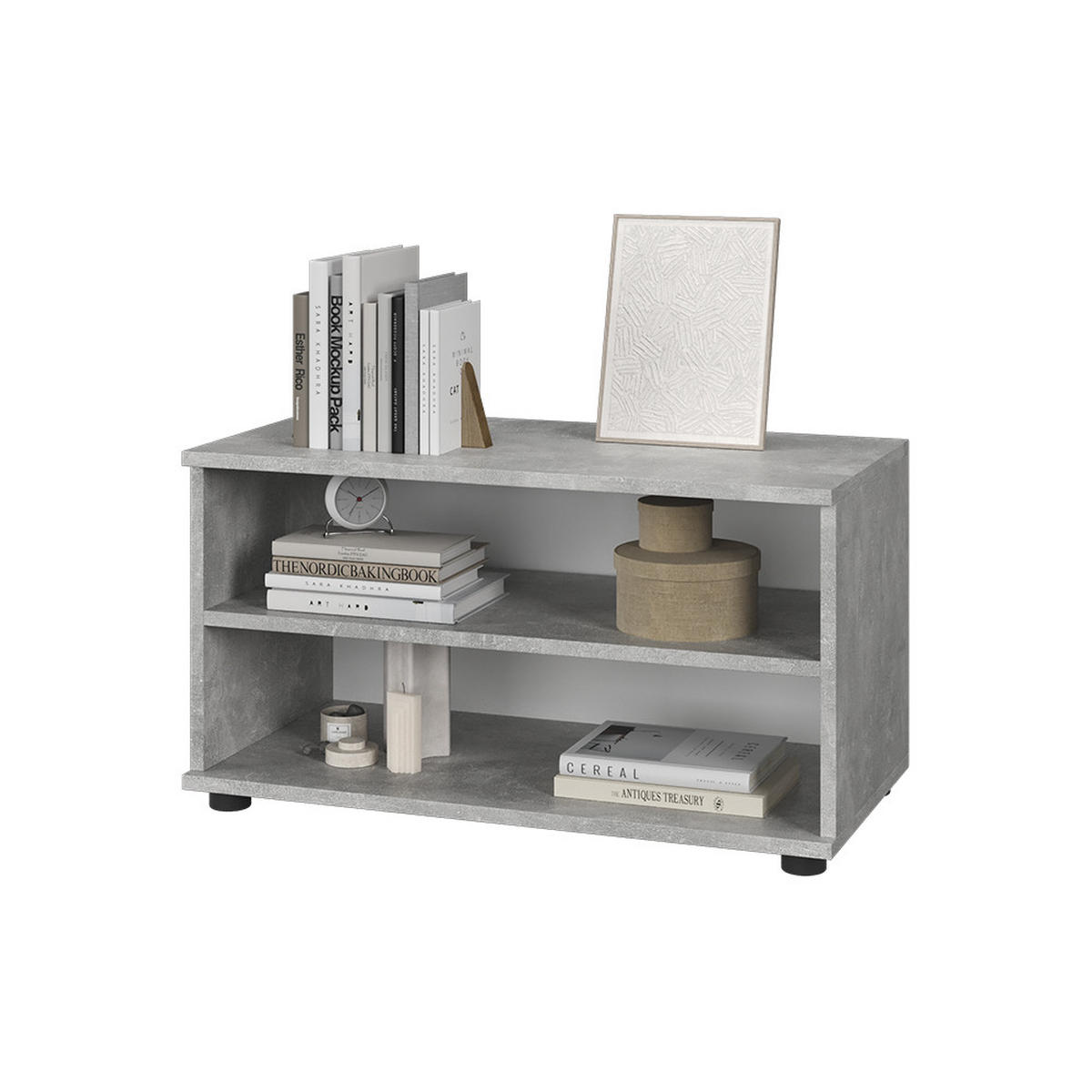 POLICE NA KNIHY Berno Beton - šedá, kompozitní dřevo (70.8/38.9/35.3cm) - Vicco