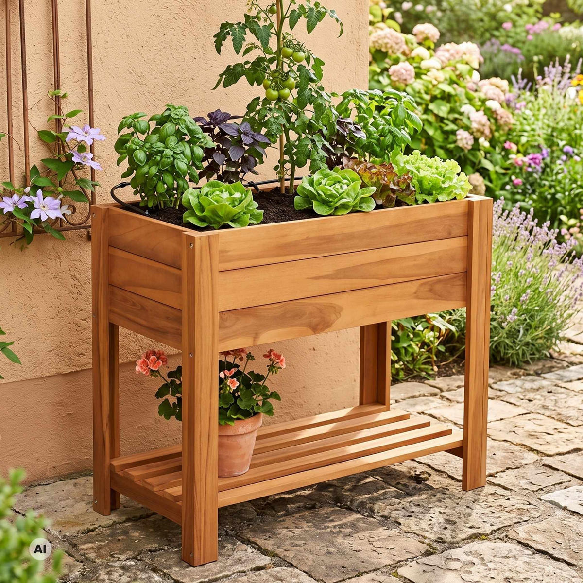HOCHBEET Kräuter - Naturfarben, Holz (85/80/40cm) - Mr. Deko