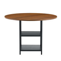 ESSTISCH 107 cm, Nussbaumfarben - Schwarz, Metall (107/107/75cm)