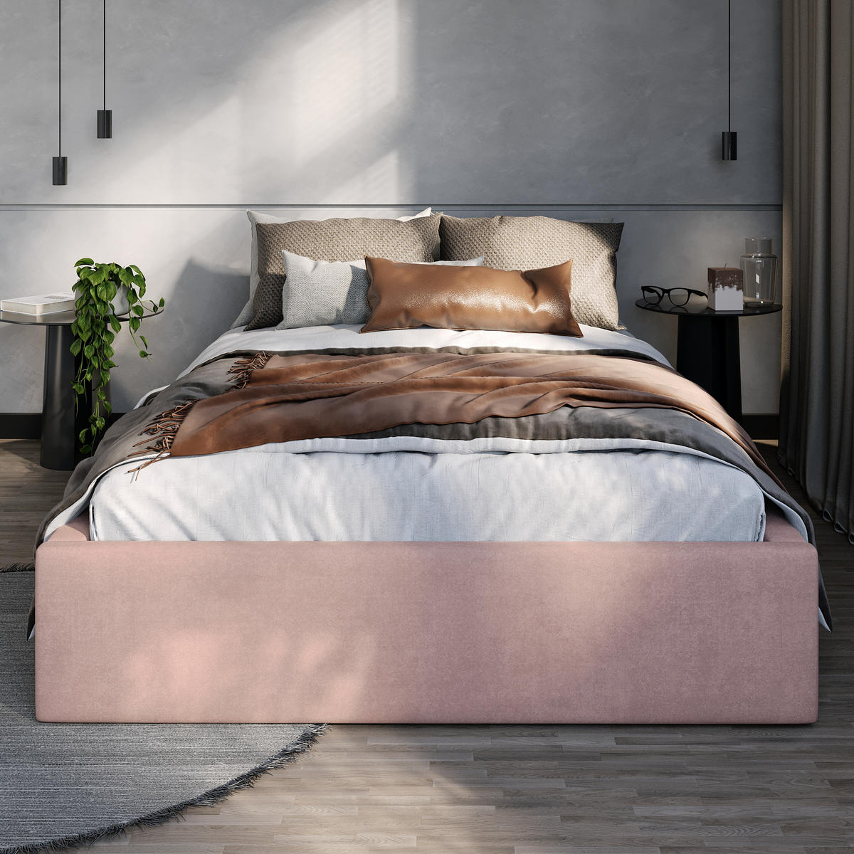 POLSTERBETT 120x200cm Bett mit Stauraum Lattenrost Rosa - Rosa, Holz/Holzwerkstoff (120/200cm) - Muralo