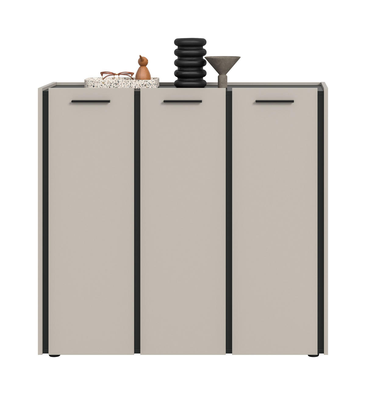 SCHUHKOMMODE Emil Kaschmir 113/37/106 cm - Beige, Holzwerkstoff (113/106/37cm) - Xonox