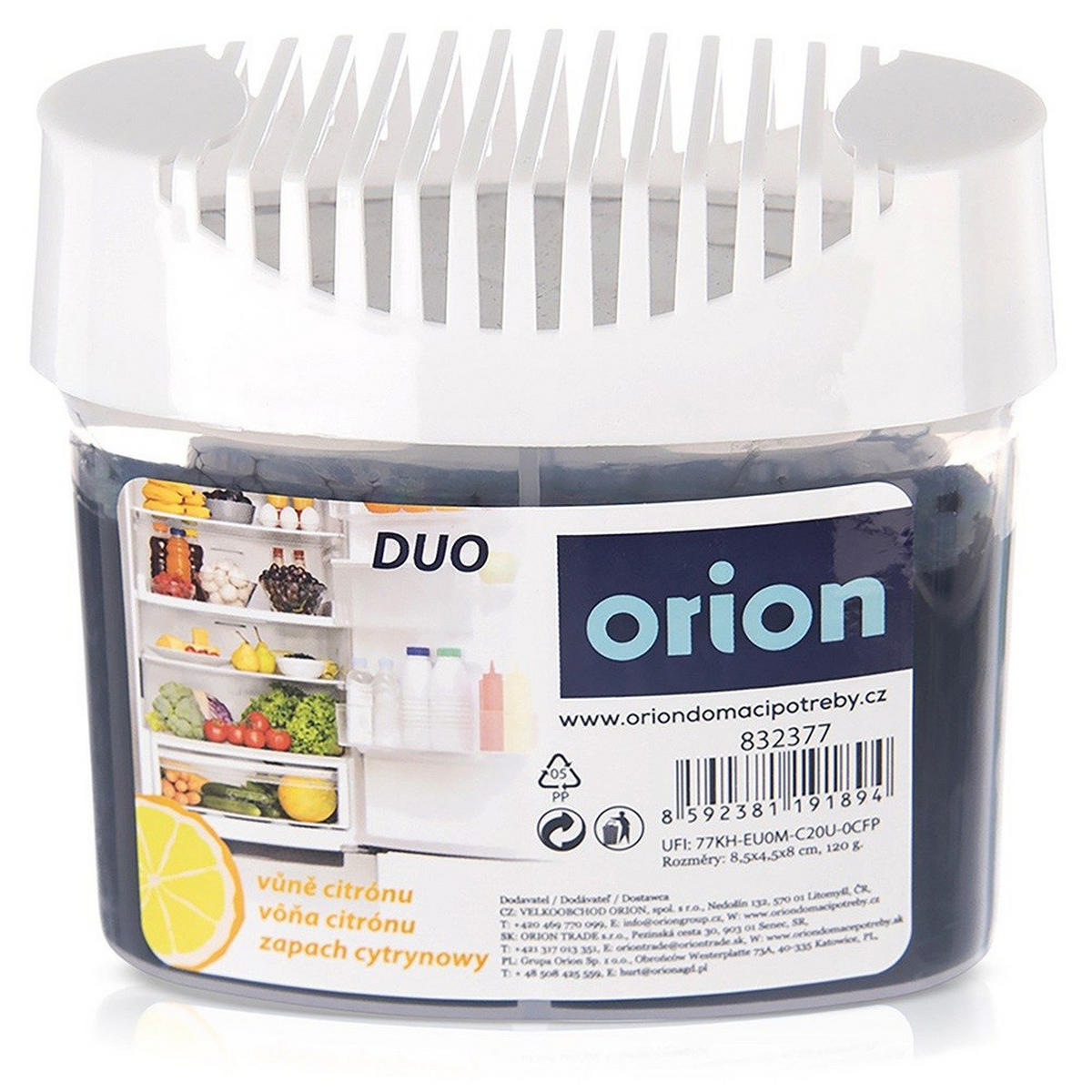 KÜHLSCHRANK-GERUCHSABSORBER Duo Zitrone gelb - Gelb, Kunststoff (5/8.5/9.5cm) - Orion 