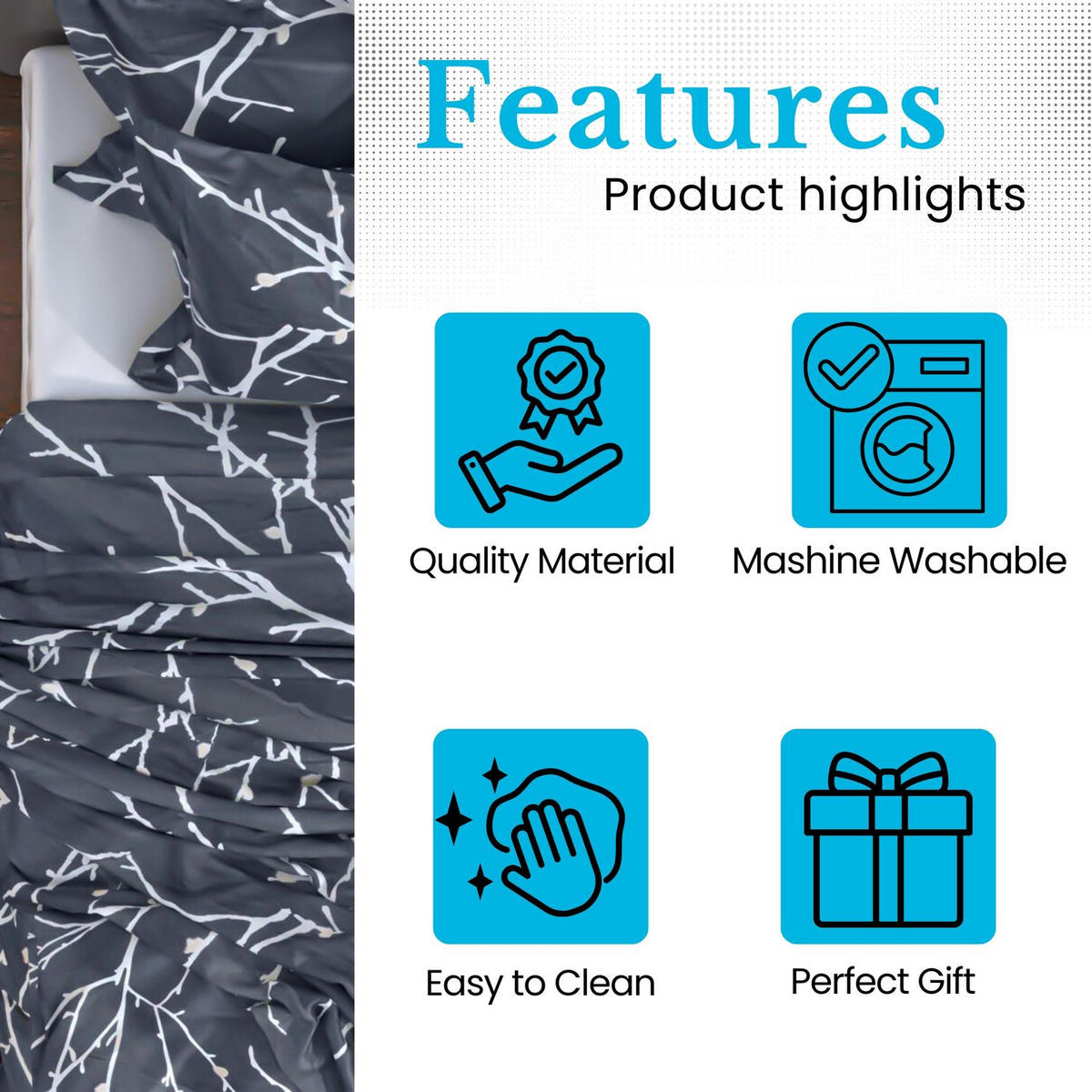 BETTWÄSCHE (Blau-Weiß) - Blau, Kunststoff (135/200cm) - Intirilife