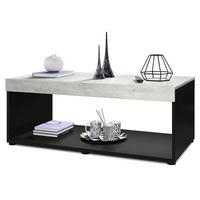 COUCHTISCH Pure Tischplatte und Blenden in Beton Oxid Optik - Hellgrau, Holzwerkstoff (58/104/40.5cm) - Vladon