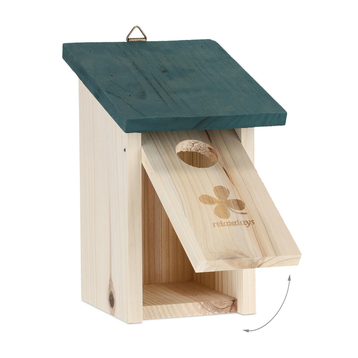 VOGEL-NISTKASTEN - Hellbraun, Holz (14/22/15cm) - Relaxdays