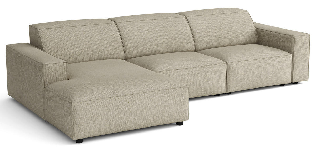 ROHOVÁ pohovka Sellmo, 287 cm - čierna/taupe, textil/plast (292/166cm) - Selsey