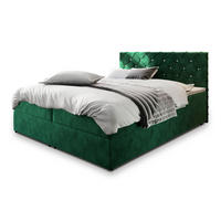 POSTEL BOXSPRING RIVA 160x200 cm, s matrací a úložným prostorem, tmavě zelená - tmavě zelená, kompozitní dřevo/textil (160/200cm) - MASSENO