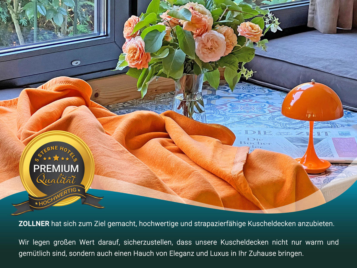 KUSCHELDECKE, 150x200 cm, 60% Baumwolle, 40% Polyacryl, Orange - Orange, Naturmaterialien (150/200cm) - Zollner