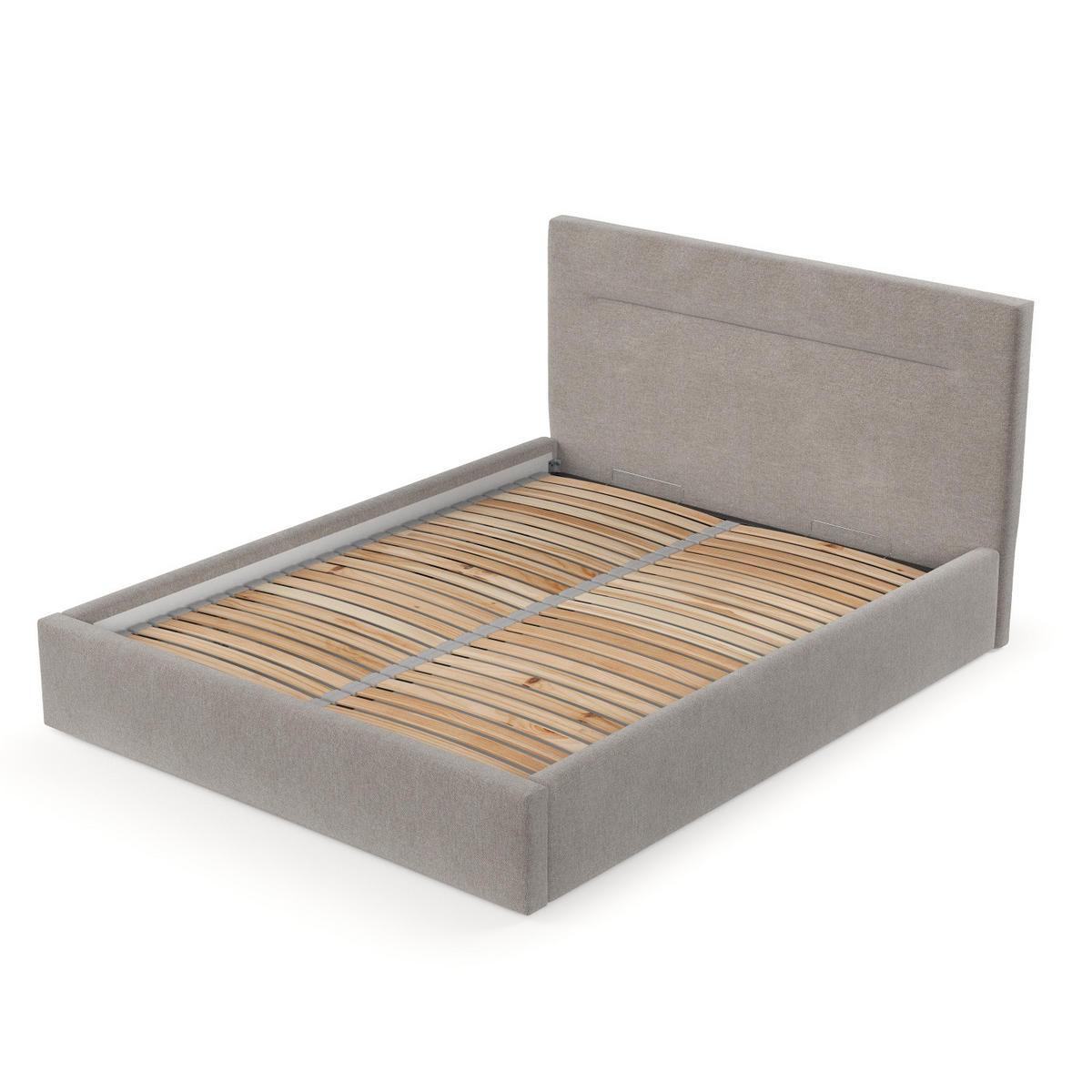 POLSTERBETT Liline 160/200 cm Graubraun im Asti Stoff - Graubraun/Schwarz, Holz/Holzwerkstoff (160/200cm) - AltaBeds
