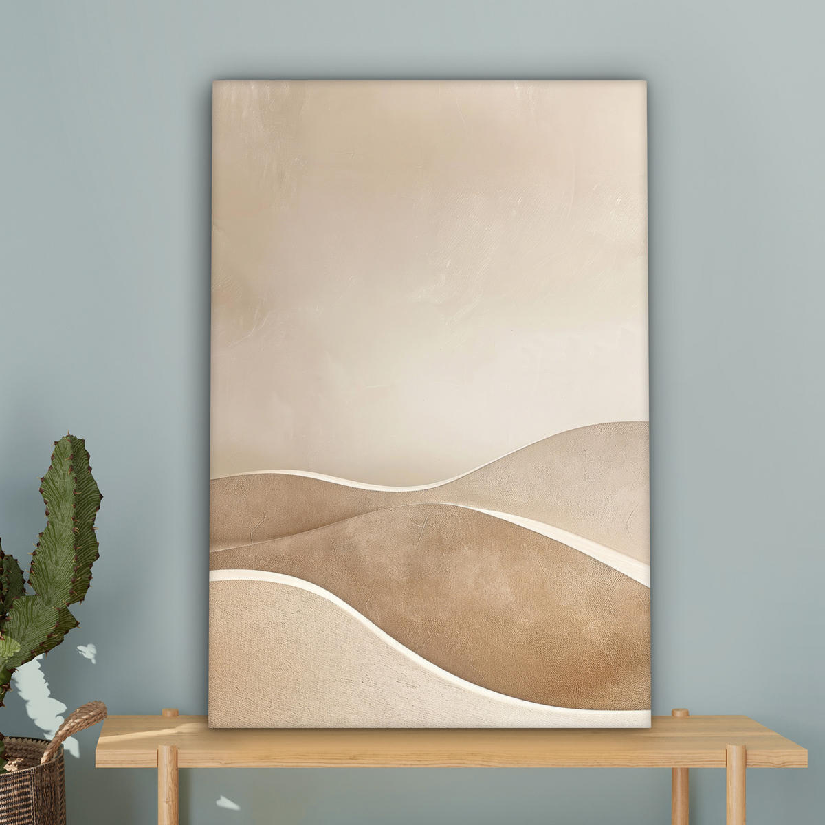 LEINWANDBILD Beige - Natur - Abstrakt - Modern 40x60 cm - Beige, Textil (40/60cm) - MuchoWow