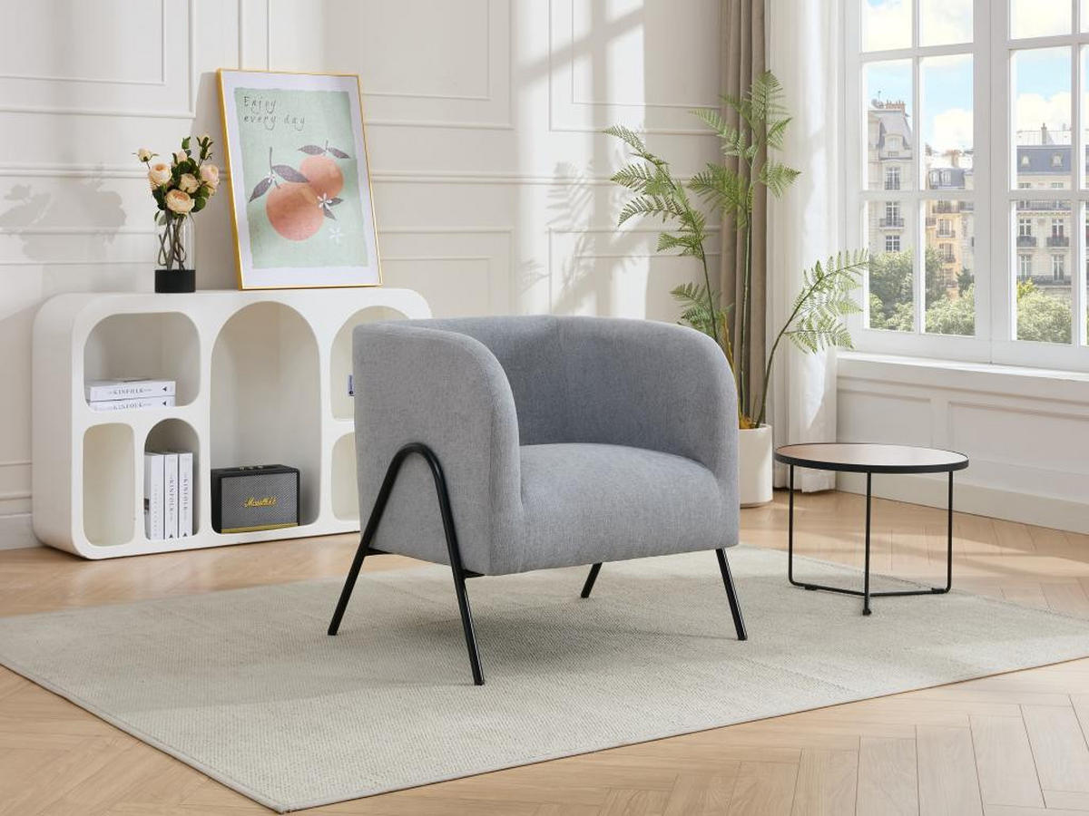 SESSEL - Stoff - Grau - BLINODA - Grau, Textil (73/73.5/73cm) - Vente-Unique