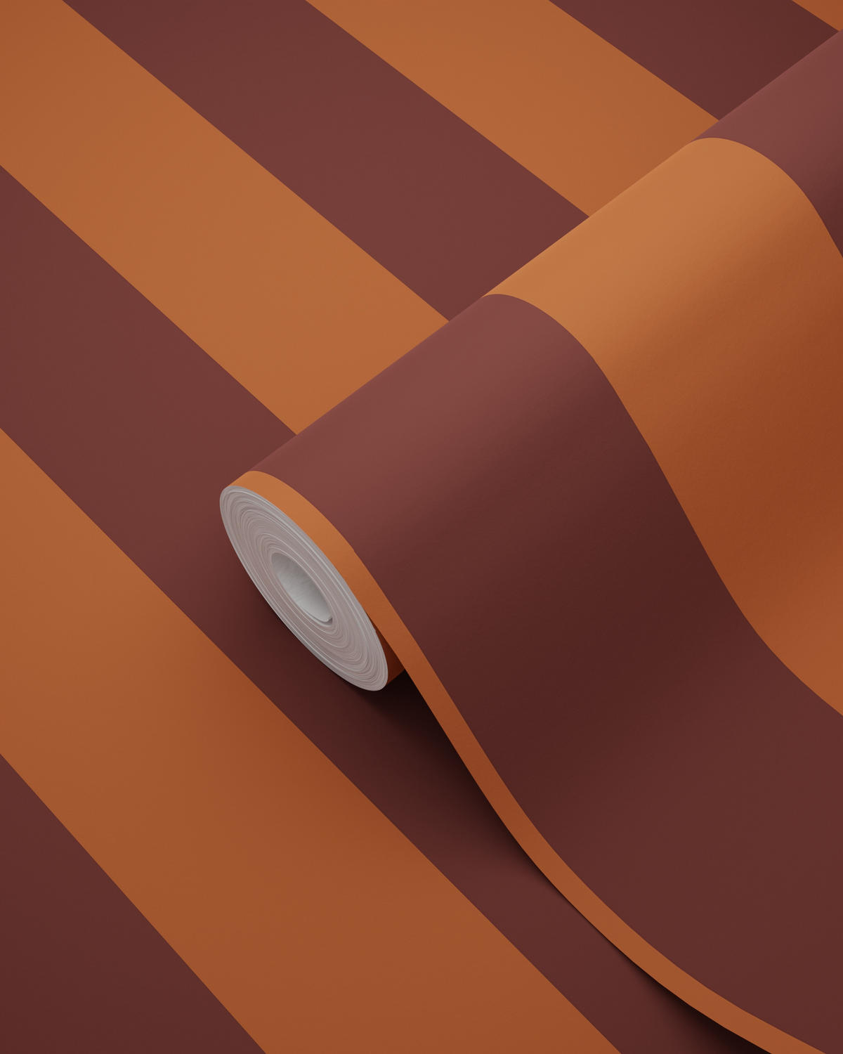 TAPETE Streifenmuster 50 x 900 cm - Terracotta, Papier (50/900cm) - ESTAhome