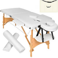 MASSAGELIEGE 2 Zonen Freddi,210 x 95 x 84 cm,weiß - Weiß, Holz (95/84/210cm) - tectake
