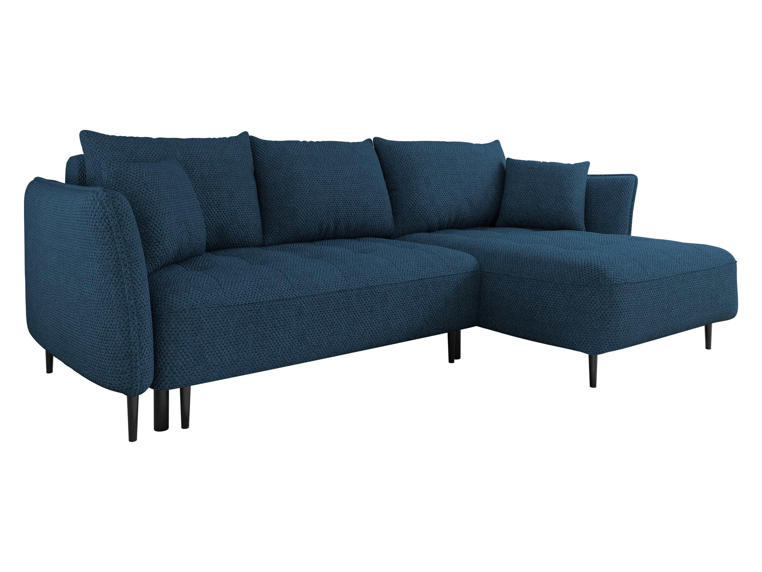 ECKSOFA Bari, Seite: Rechts - Schwarz/Dunkelblau, Holz/Textil (276/158cm) - MIRJAN24