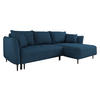 ECKSOFA Bari, Seite: Rechts - Schwarz/Dunkelblau, Holz/Textil (276/158cm) - MIRJAN24