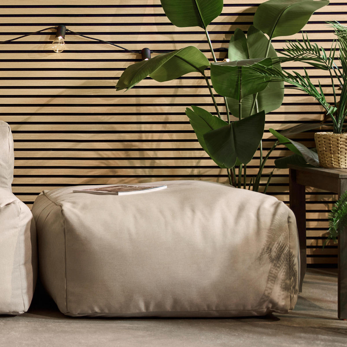 SITZSACK-SOFA Sitzpouf - Beige, Textil (95/46/100cm) - icon