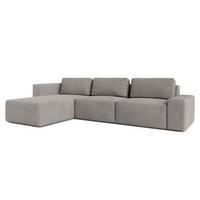 ECKSOFA L Form Arkleton Grau 360/180/93 cm Links Stil & Komfort - Schwarz/Grau, Kunststoff/Textil (180/360cm) - AX Living