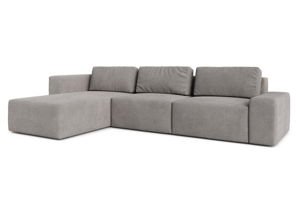 ECKSOFA L Form Arkleton Grau 360/180/93 cm Links Stil & Komfort - Schwarz/Grau, Kunststoff/Textil (180/360cm) - AX Living