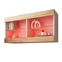 HÄNGEVITRINE TIVOLI HORIZONTAL 100, Wotan, LED Mehrfarbige - Eiche Wotan/Weiß, Glas/Holzwerkstoff (100/50/29.5cm) - Komodee