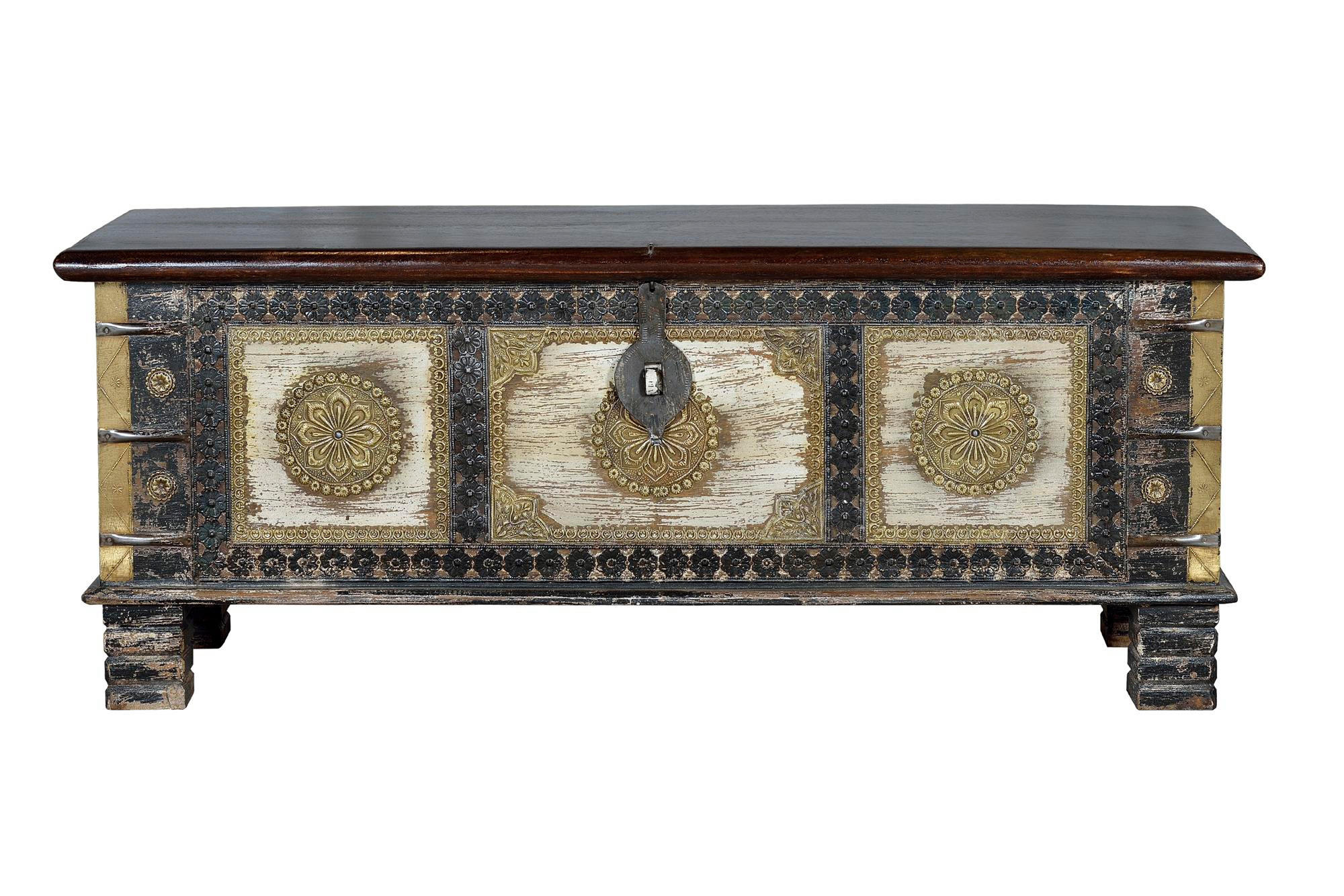 TRUHE aus Mangoholz - Schwarz, Holz (116/45/40cm) - Giner y Colomer