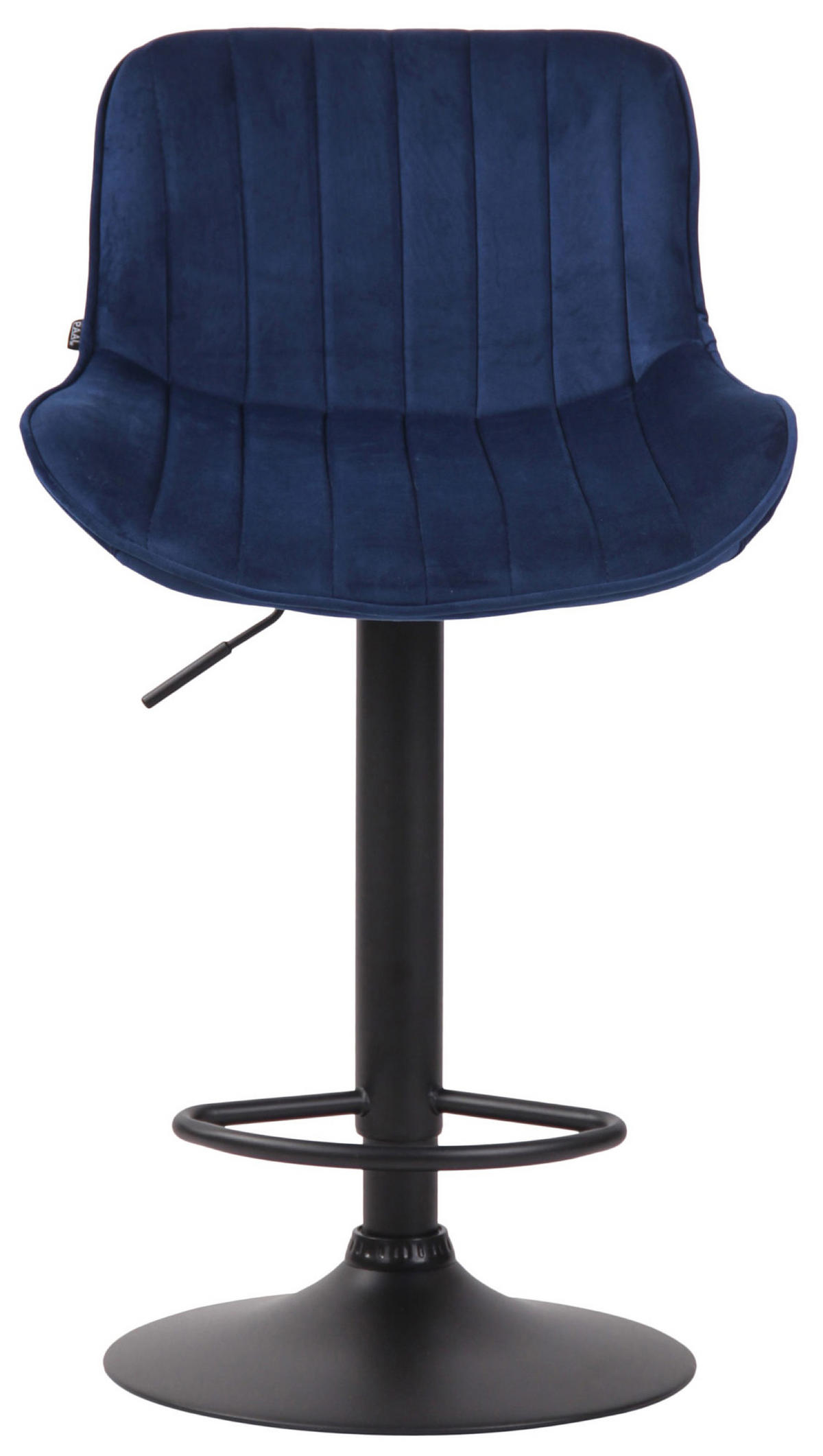 BARHOCKER Lento Gestell schwarz Samt Blau - Blau/Schwarz, Textil/Metall (50/108/50cm) - TPFLiving