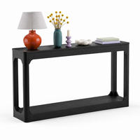KONSOLENTISCH aus MDF 140x30x79 cm Schwarz mit 2 offenen Ablagen - Schwarz, Holzwerkstoff (140/30/79cm) - IVMEU
