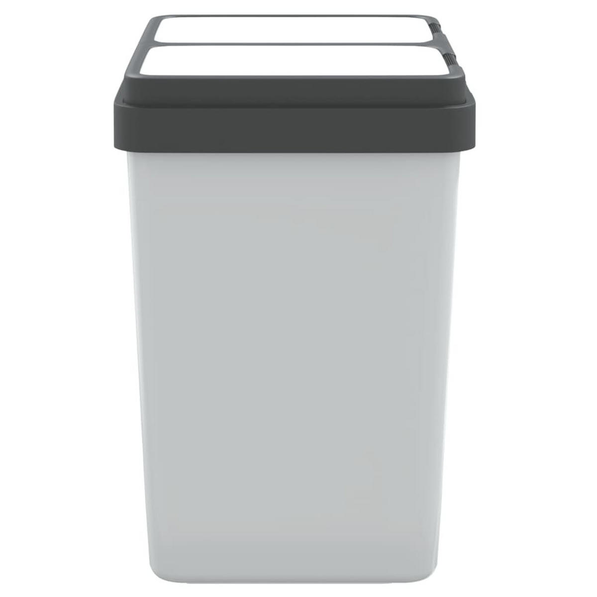 MÜLLEIMER 2 Fächer Küche 2x25L Weiß - Weiß, Kunststoff (43.5/48.5/32.5cm) - DELUKE