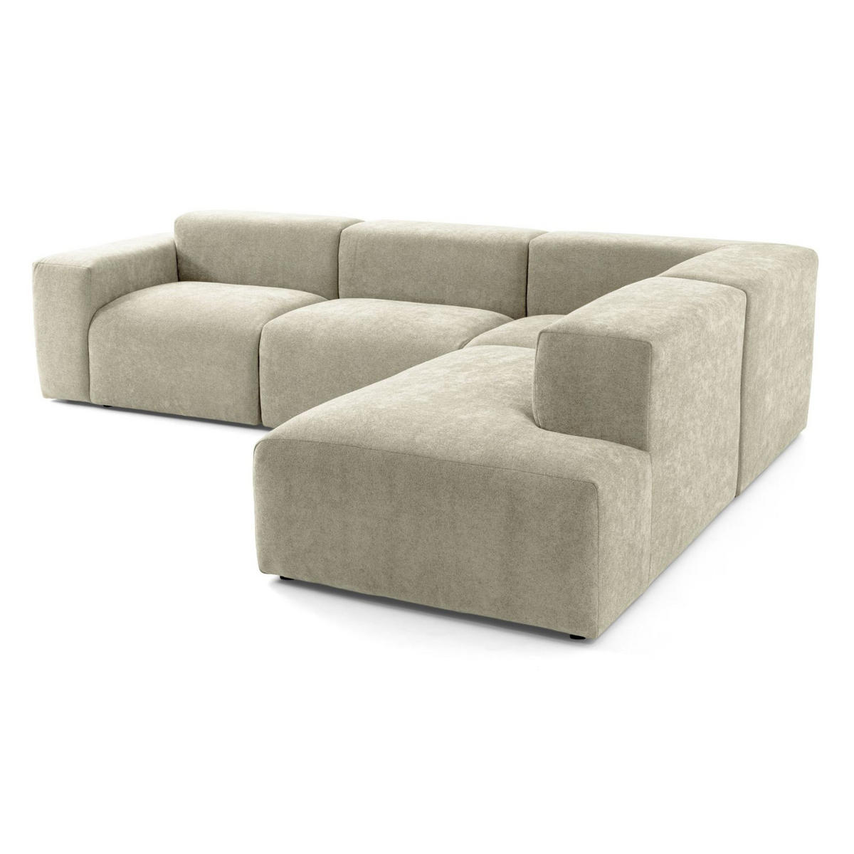 4-SITZER modulares Ecksofa HEAVEN SET 2 Rechts, Breite 300 cm Webstoff Olivgrün - Schwarz/Olivgrün, Holz/Kunststoff (245/300cm) - Muffo