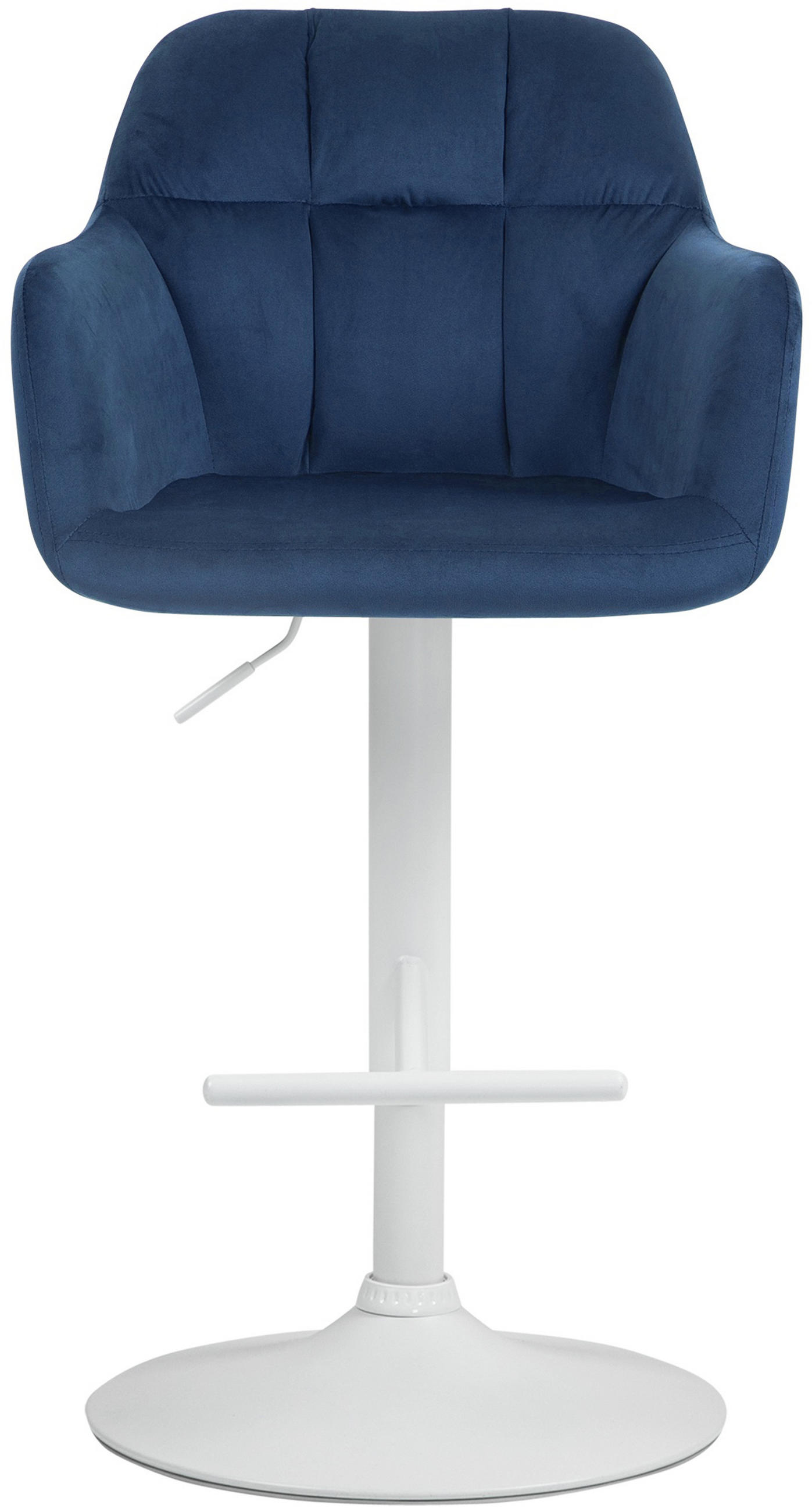 BARHOCKER Nardo Samt weiß blau - Blau/Weiß, Textil/Metall (57/118/59cm) - TPFLiving