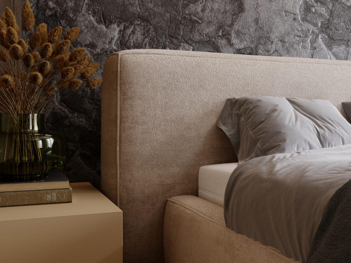 POLSTERBETT Monza 180x200 Beige - Beige, Textil (180/200cm) - Graingold