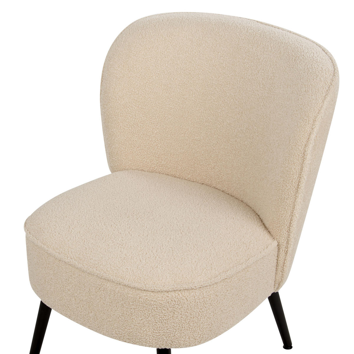 SESSEL Bouclé Helles Beige Voss - Beige/Schwarz, Textil (60/76/52cm) - Beliani