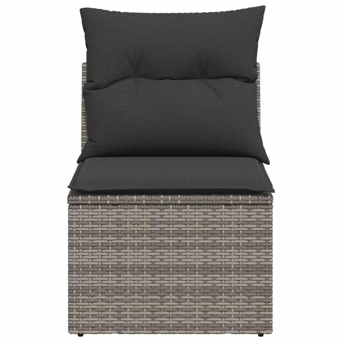 GARTENSESSEL Ohne Armlehnen Mit Kissen Grau Poly Rattan - Grau, Kunststoff (62/69/55cm) - vidaXL
