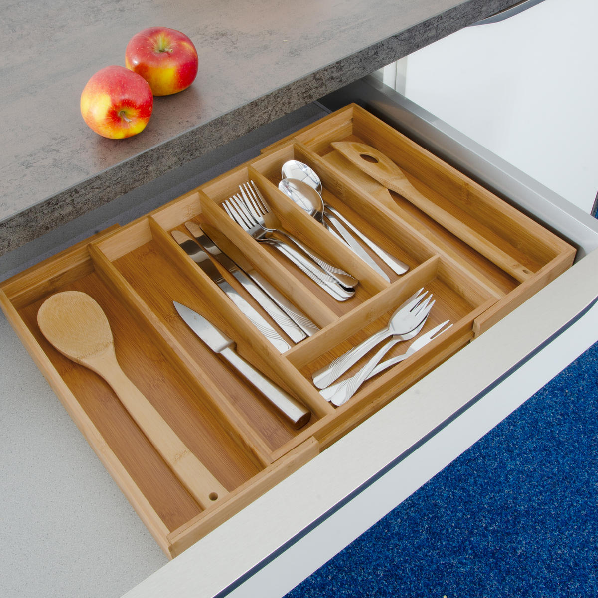 BESTECKKASTEN - Hellbraun, Holz/Holzwerkstoff (47/5/36cm) - Relaxdays