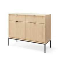SIDEBOARD NANAIMO KOM2 Profilierte Fronten Eiche Vicenza Eiche Vicenza - Eiche Artisan, Holzwerkstoff (104/83/39cm) - Komodee