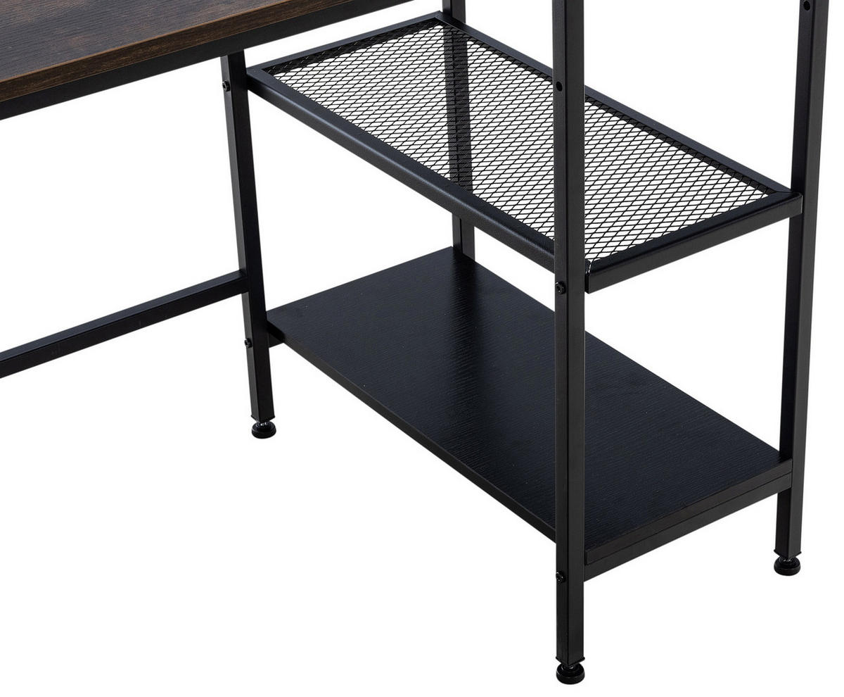 SCHREIBTISCH 120/60/76 cm Holz schwarz/braun - Schwarz/Braun, Holz/Metall (60/120/76cm) - CLP