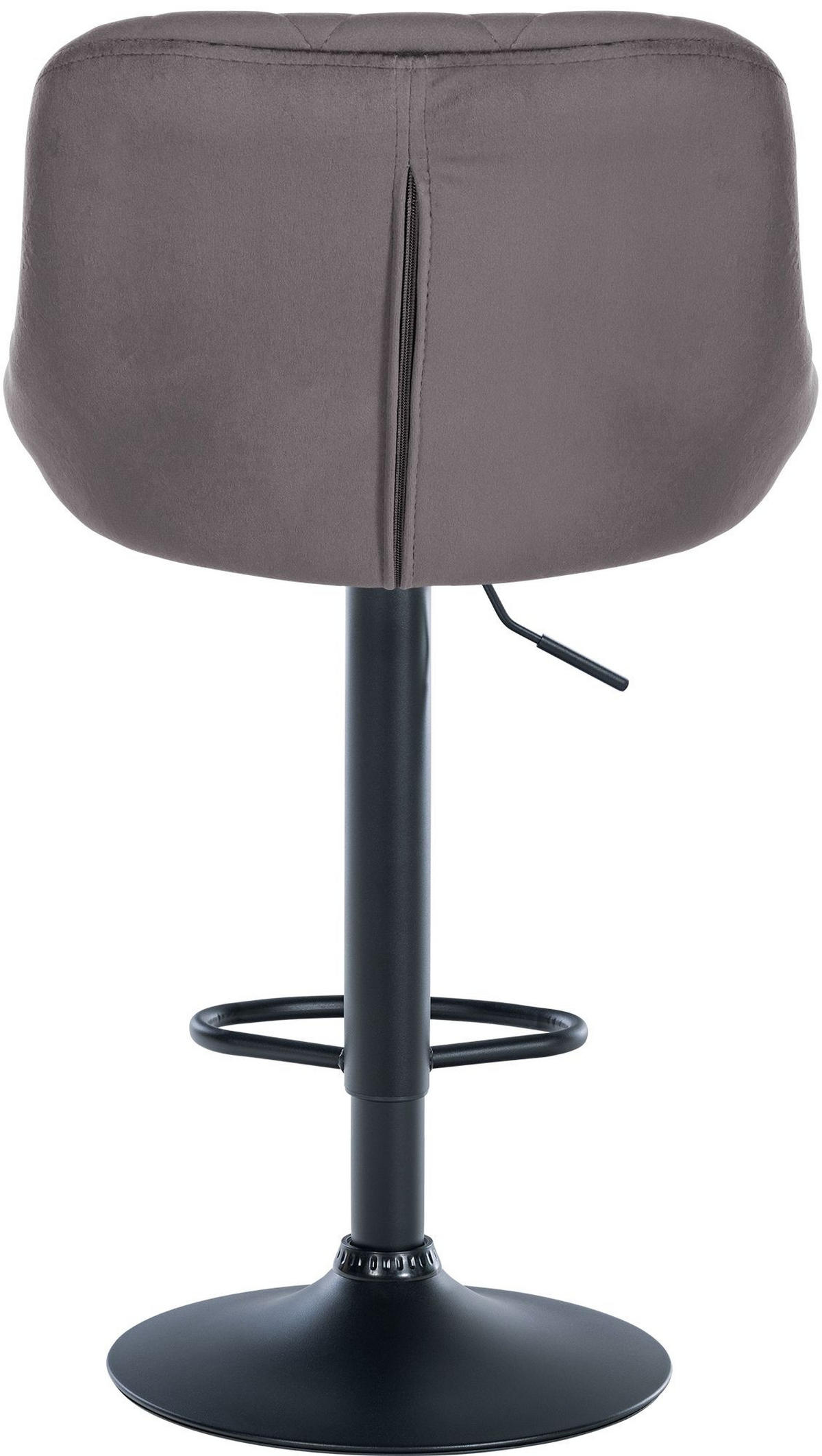 BARHOCKER 2er Set Samt grau - Schwarz/Grau, Textil/Metall (46/83/49cm) - CLP