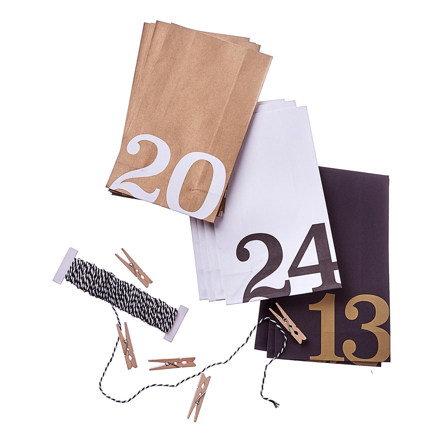 Butlers Adventskalender-Set Mehrfarbig 24x3x22 cm