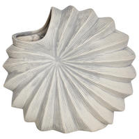 BLUMENVASE Steinzeug weiß Scup - Weiß, Keramik (28cm) - Beliani