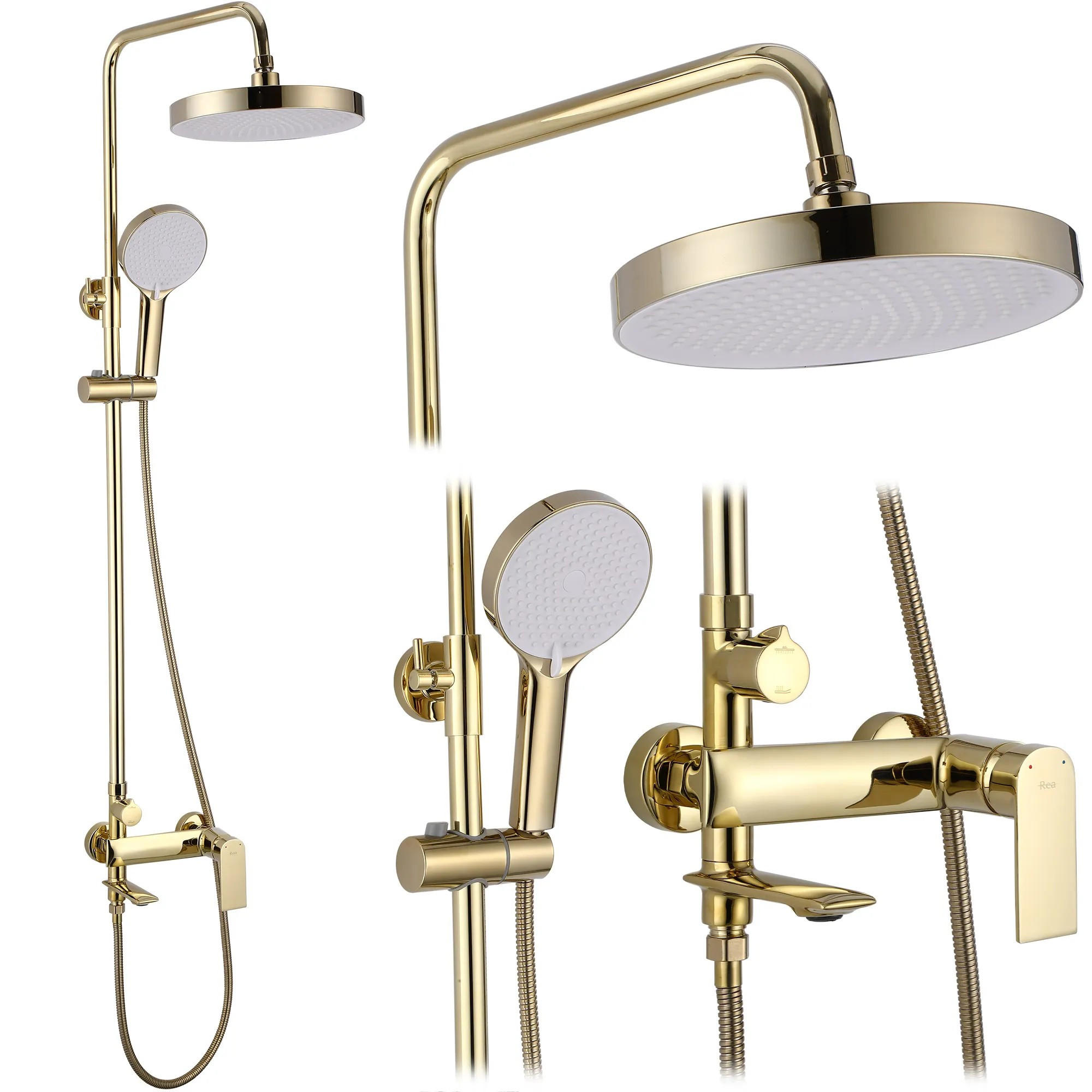 REA Duschgarnitur Gold 30x136x45 cm