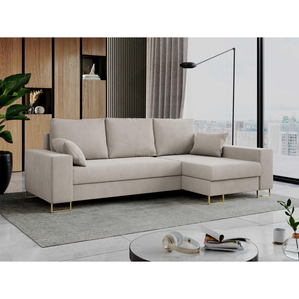 Thumbnail - MKS Ecksofa, Ecru, Textil, 3-Sitzer, L-Form,L-Form, 242x138 cm, Wohnzimmer, Sofas & Couches, Wohnlandschaften, Ecksofas
