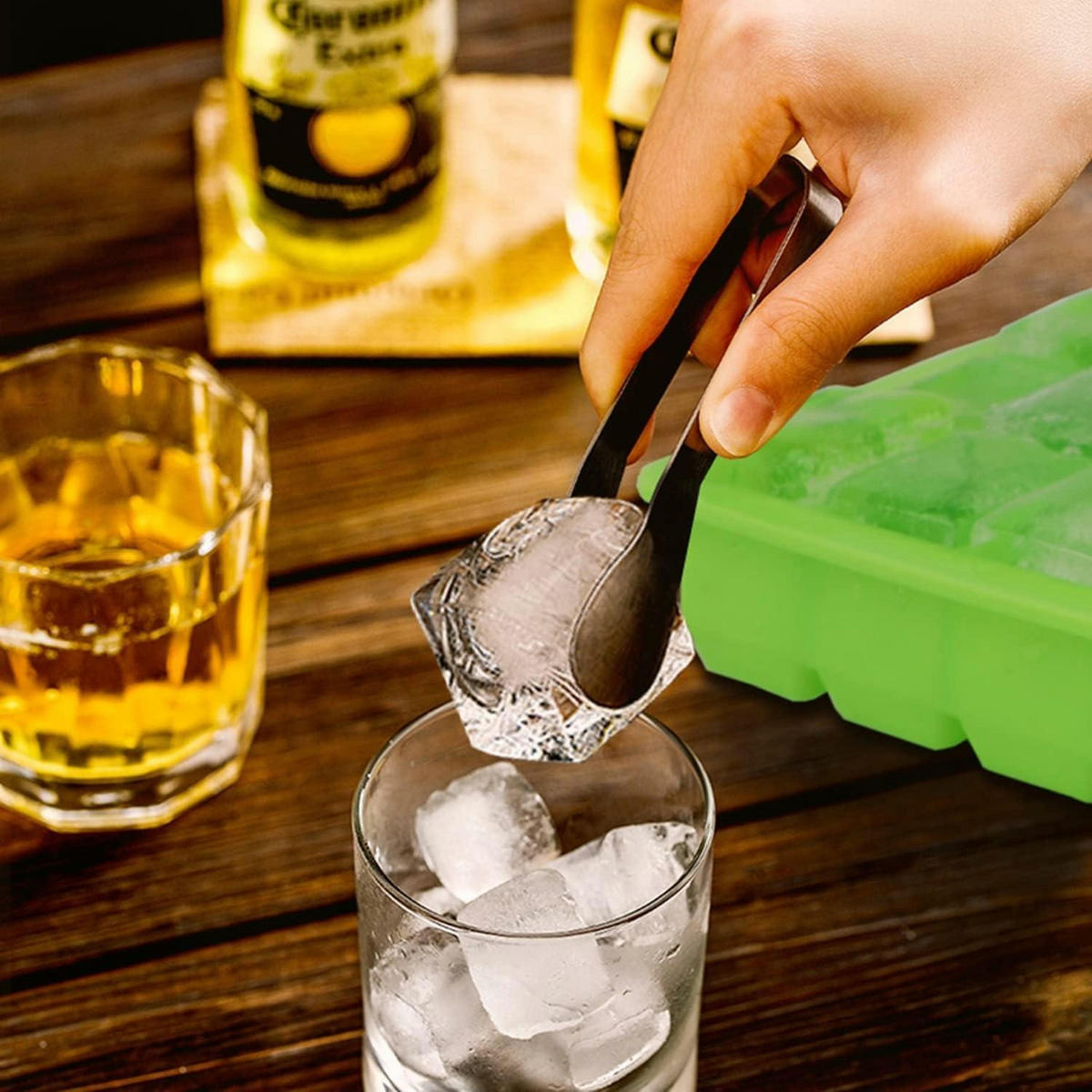 EISWÜRFELFORM 2er Set Silikon Grün - Grün, Kunststoff (1/1/1cm)