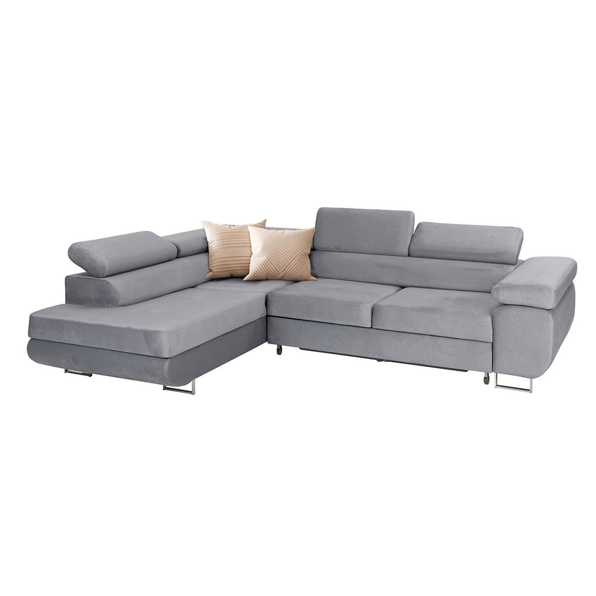 ECKSOFA Wilson 4 Sitzplätze Grau - Grau, Textil (271/201cm) - Petits-meubles