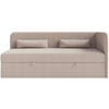 JUGENDBETT Calmmo Dunkelbeige mit Chenille-Bezug, Kopfteil rechts - Beige, Textil (90/200cm) - Selsey