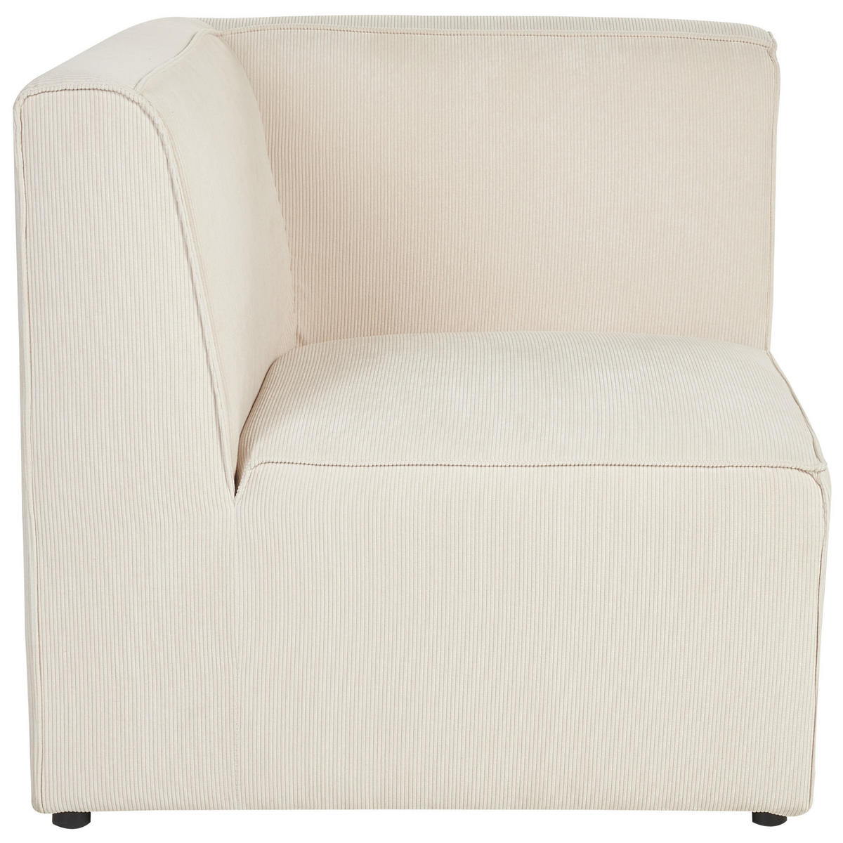 3-SITZER-SOFA Cord hellbeige mit Ottomane Lemvig - Beige, Textil (250/78/83cm) - Beliani