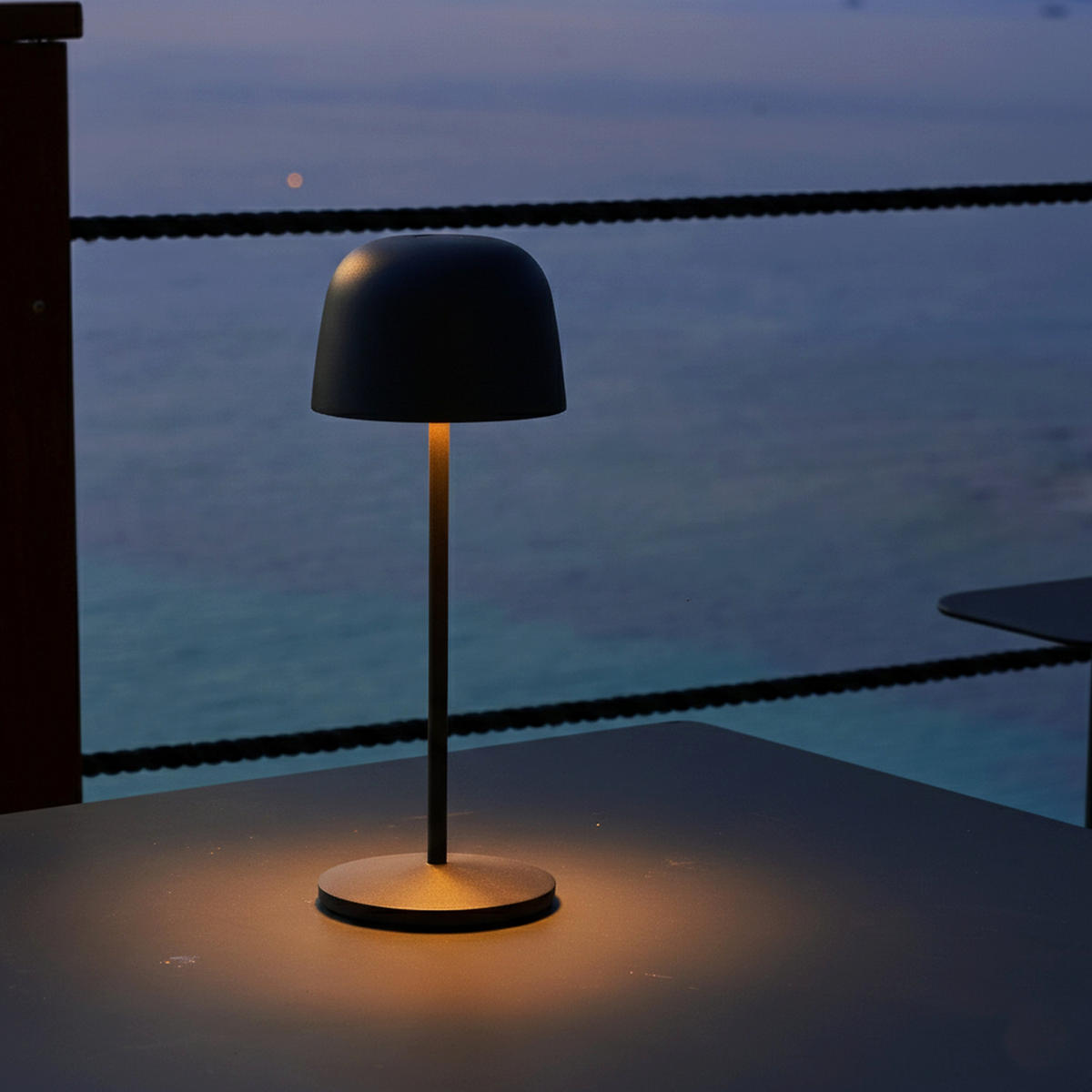 SOPHIA Kabellose Tischleuchte H28CM - Dunkelgrau, Metall (11/11/28cm) - Lumisky