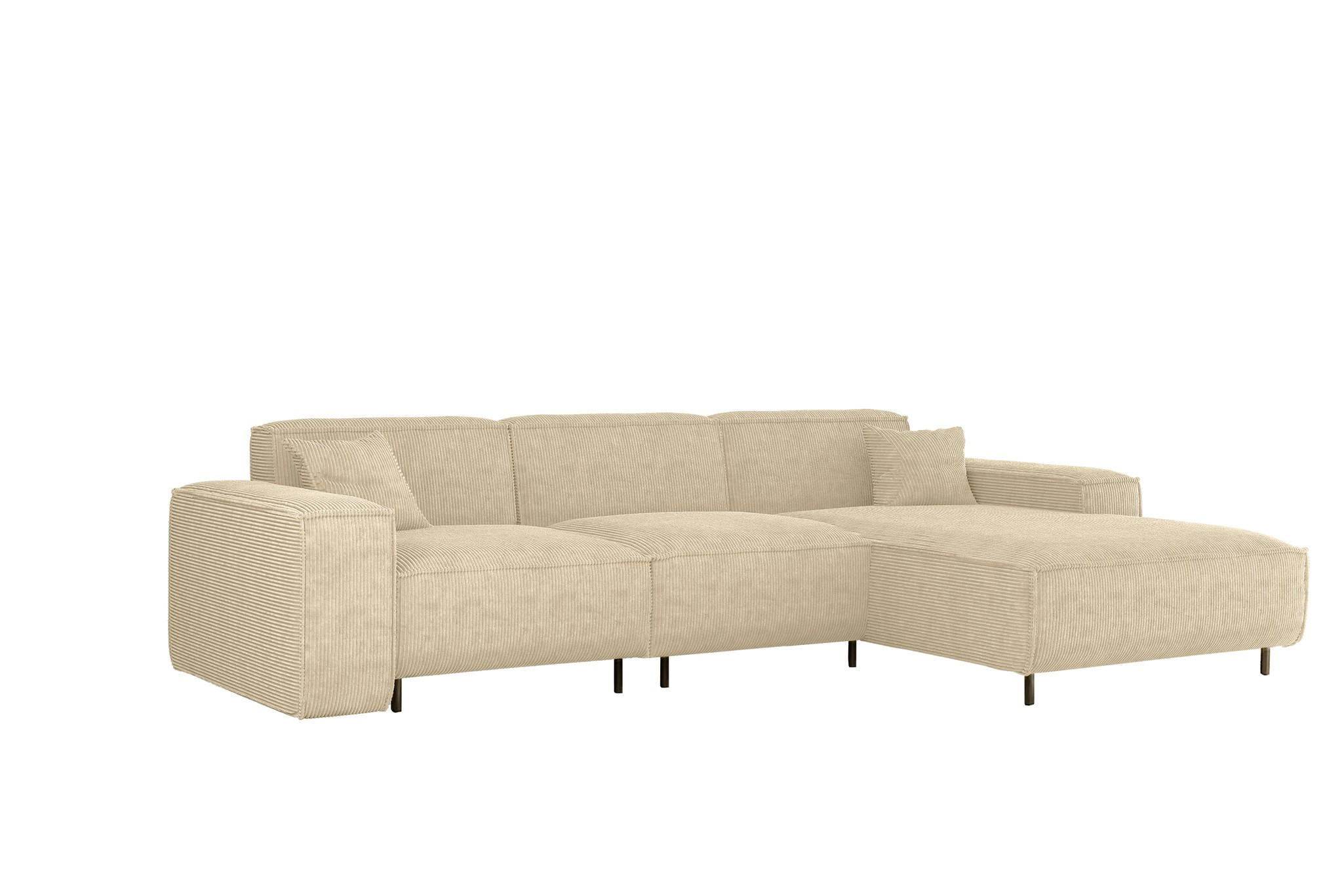 ECKSOFA Gloria In Scala - Creme, Holzwerkstoff/Textil (266/165cm) - Fun Möbel