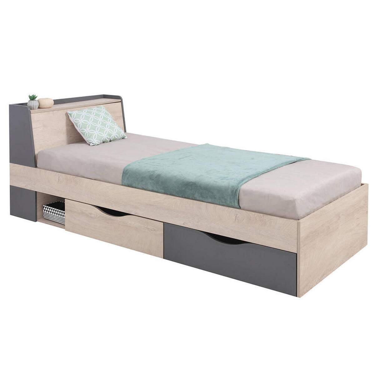 SCHLAFZIMMER Set 7-tlg. – DELTA System – Artisan Eiche / Anthrazit - Eichefarben, Holzwerkstoff (135/190/135cm) - hi-markt